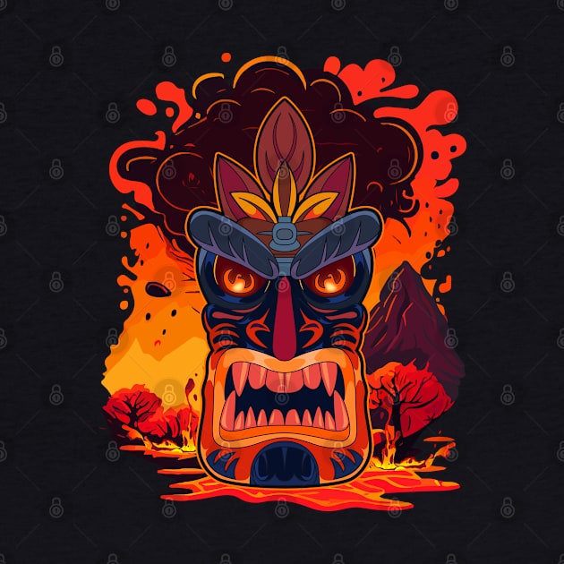 Tiki Lava Volcano Art by E